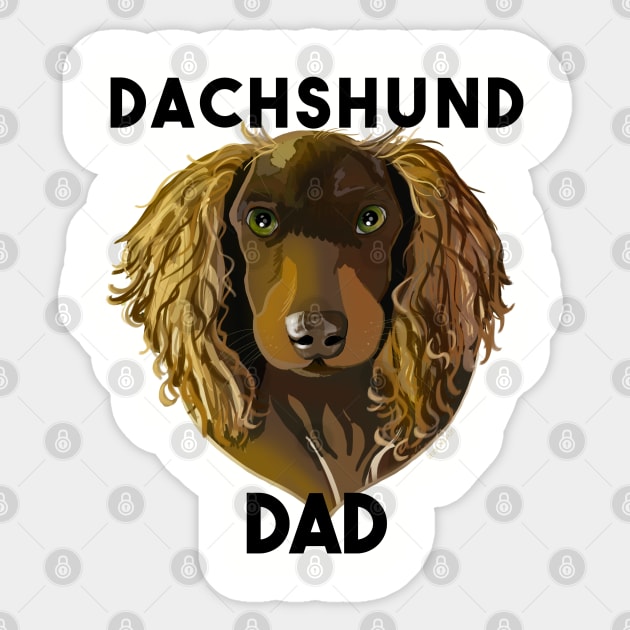 Dachshund Dad Sticker by AnnaDreamsArt